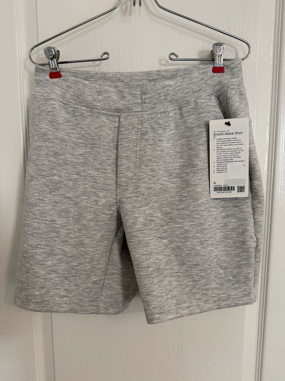 Lululemon Smooth Spacer Short 7 Size S Heathered Light Grey